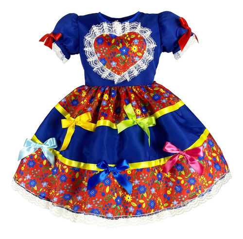 Vestido Junino Infantil Menina São João Arraia Festa Junina