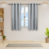 Cortinas Blackout Corta Térmico Lisa 95% Bloqueo Luz Color Plateado