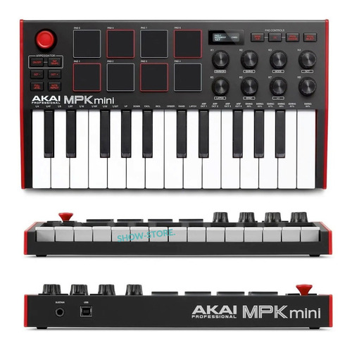 Controlador Midi Usb Akai Mpk Mini Mk3 25 Teclas 8 Pad 