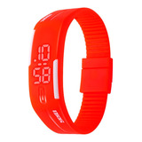 Reloj Unisex Skmei 1099 Digital Cronometro Luz Led Watch Color De La Malla Rojo