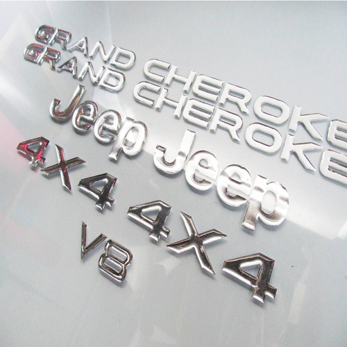 Emblemas Grand Cherokee Jeep Cromados 4x4 V8  Foto 3