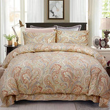 Juego De Ropa De Cama Softta Luxury Chic Paisley Boho, 4 Pie