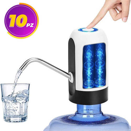 10pz Dispensador Agua Electrico Bomba Garrafon Recargable