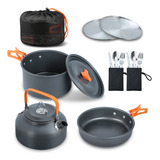 Set De Cocina Para Acampar 16pcs, Ollas Y Sartenes Para Acam