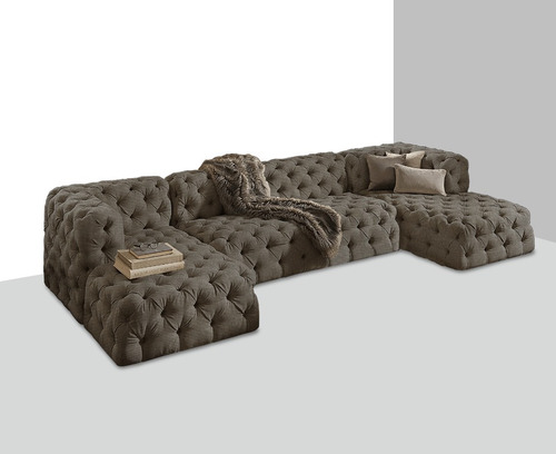 Sala Mary Lino Gris Mueble Sofa Pieza Sillon Sala