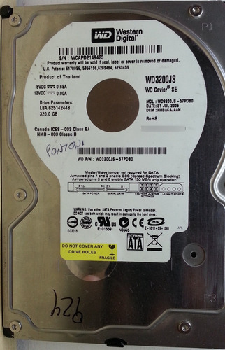 Western Digital Wd3200js-57pdb0 320gb - 924 Recuperodatos