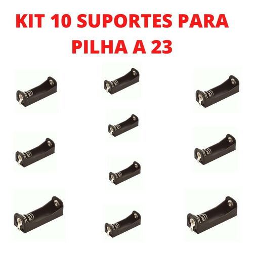 Kit 10 Suporte Para 1 Pilha/bateria 12v A23 Envio Imediato