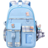 Mochila Escolar Impermeable Ligera Para Niñas Primarias Secundarias Juvenil Estilo Coreano Kawaii De Moda Con Colgante Muñeca