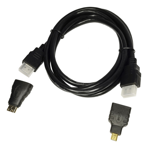 Cable Hdmi 3 En 1 Con Adaptadores Hdmi Mini + Hdmi Micro