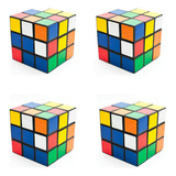 Kit 4 Cubo Magico Infantil 3x3x3 5cm Brinde 4 Flautas Doce