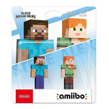 Figura Amiibo Super Smash Bros Minecraft 2 Pack Alex Y Steve