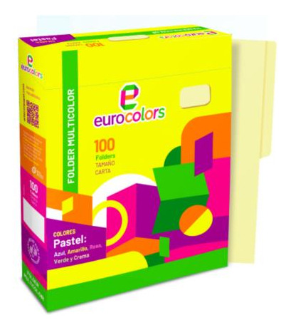 Folder Mapasa Multicolor Pu0033 Carta Amarillo Pastel 100pzs