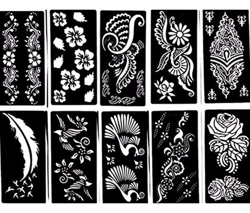 Plantilla De Tatuaje (10 Hojas) Diseños De Henna Tatuaje Te