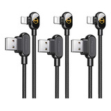 Cable Usb 90º Led Nylon 4ft Compatible iPhone/iPad