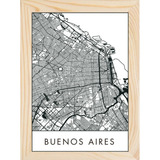 Cuadro Mapa Buenos Aires Ciudades 30x40 Vista Satelital 