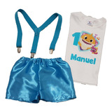 Traje Bebe Pañalero Baby Tiburon Short Con Tirante