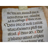  Antiga Folha Iluminada Em Pergaminho Manuscrita Em Latin  De Um Livro Medieval Romano Século Xiv