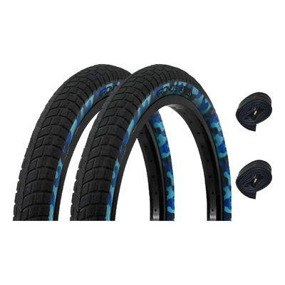 Dos Llantas Con Camaras 20 X 2.125 Camuflaje R-20 Bmx Cross Color Azul | Envío gratis