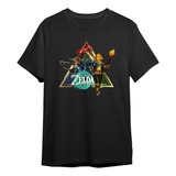 Camisetas Zelda Tears Of Kingdom Nintendo Link Camisa Negra