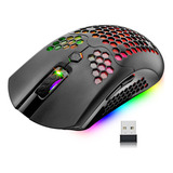 Mouse Gamer Pixart Honeycomb Rgb Light Negro