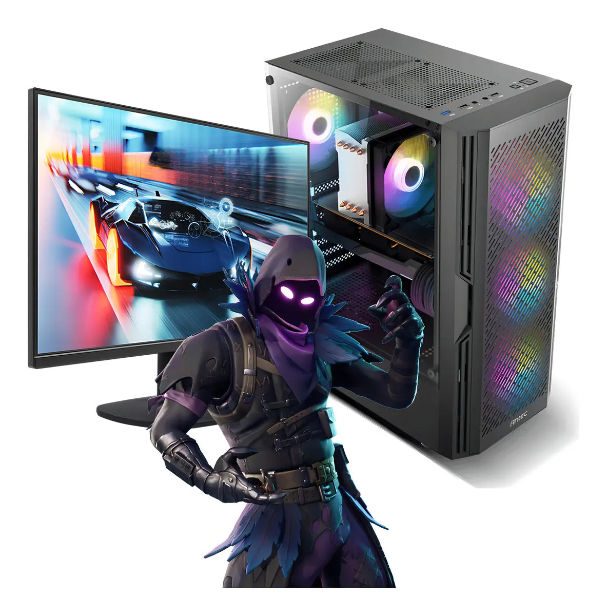 PC GAMER Y MONITOR 24 - RYZEN 5 5600GT 32GB RAM SSD 1TB WIFI