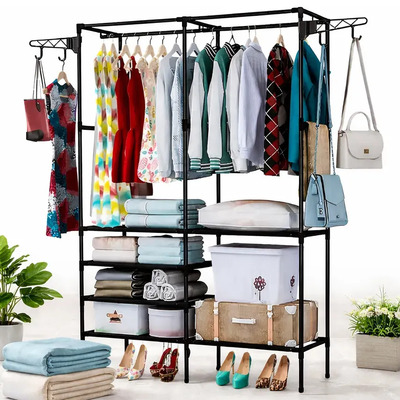 Rack Perchero Armable Piso Organizador Ropa Colgador Closet Found Organizador de Ropa Multifuncional Armado Fácil y Dinámico, 2 Sec Mueble Organizador Portátil de ropa, zapatos, bolsos y accesorios | Envío gratis