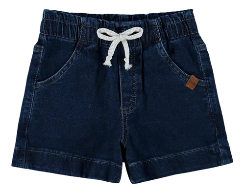 Shorts Jeans Infantil Menina Cadarço Conforto Malwee Kids