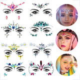 Strass Facial 3d Adesivo Maquiagem Carnaval Brilho 6 Cartela