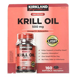 Kirkland Signature Aceite De Krill 500 Miligramos 160 Cápsu