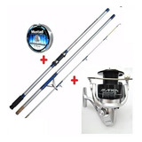 Combo Caña Super Cast 3.60mts + Reel + Tanza Ideal Pesca Mar