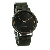 Reloj Tressa Hombre Malla Tejida Negro Envio Gratis Oferta!!