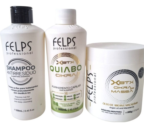 Felps Escova Progressiva Okra Kit 300g + Btx Em Massa Óleo