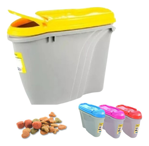 Tacho Contenedor Alimento Perros Gatos Plastpet 3,5lt