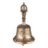 Campana Tibetana De Bronce Con Almohadilla Vajra Para Medita