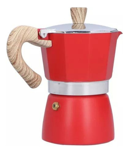 Cafetera 300ml Estufa Moka Maker Para Gas Color Rojo 