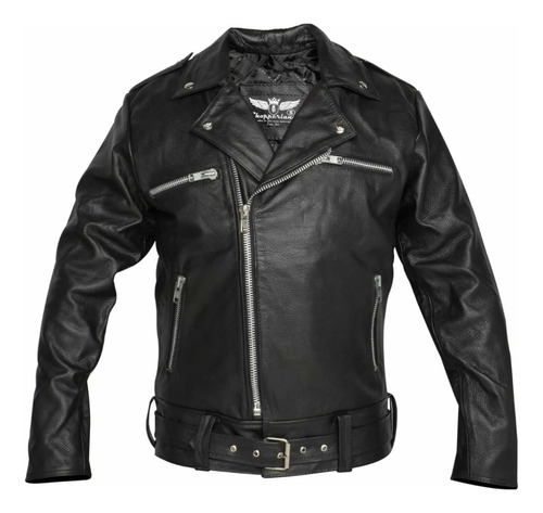 Chamarra Negan Piel Gruesa Talla 3xl A 5xl Color Negro | Meses sin interés