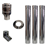 Kit Chaminé Fogão A Lenha Inox 120 Mm Chapéu Canhão Sputnik