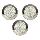 Refletor Piscina Power Led 5w Inox Rgb Colorida 24 Leds 3un