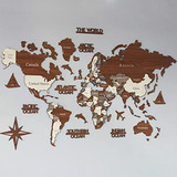 Mapa Mundial De Madera 3d, Decoración De Pared