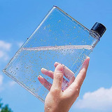 Botella De Agua Plana, Delgada, Reutilizable, Transparente, 