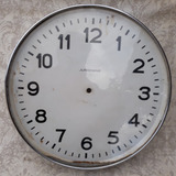 Caixa Relógio Parede Antigo Alumínio Vidro Junghans