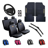 Kit Capa Couro Banco Chevrolet Corsa Classic Tapete Palhetas