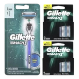 Kit Aparelho Gillette Mach3 Regular + 2 Cargas