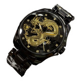 Reloj Para Hombre Marca Skmei Dragon Pulso Acero Original