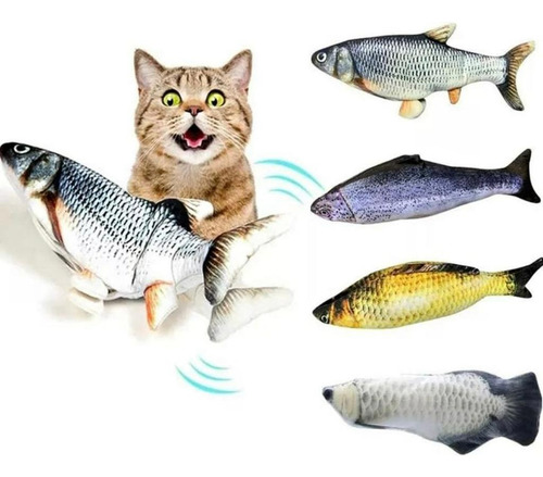 Juguete Pescado Usb Con Movimiento Interactivo Para Gato 