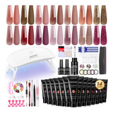 Jewhiteny Kit De Uñas De Poligel, Kit De 14 Piezas De Exte.