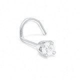 Piercing De Nariz Oro Blanco Diamante Talla Brillante 2mm