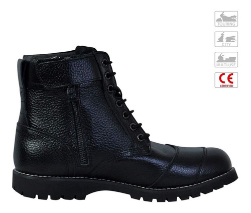 Bota Urbana Retro Racer Para Moto, Negro, Kromtek