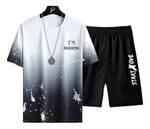 Conjunto De Playera Mangas Cortas Y Short Deportivo P/hombre