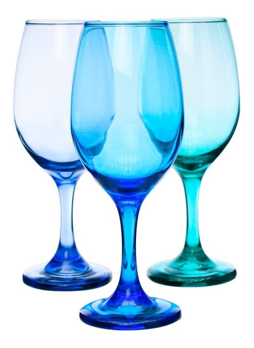 24 Copas Colores Para Vino Y Agua Cirstar 400 Ml - 24 Pzas